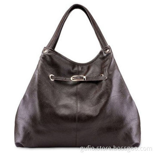 Stunning Leather Handbag with 15.7 Inches/40cm Width and Zipped Closure